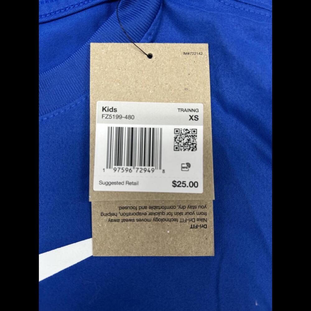 Nike Kids Training T-Shirt - Blue XS - Picture 4 of 6